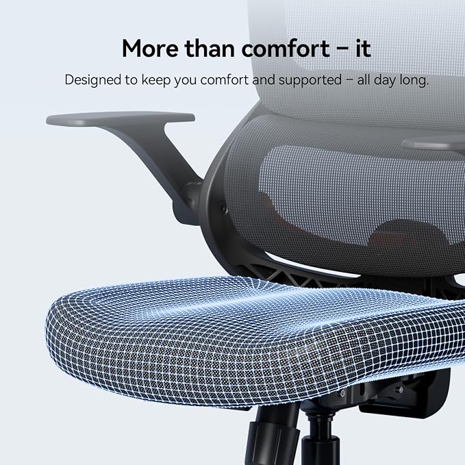 SIHOO B100 SE Office Chair, Desk Chair with Adaptive Lumbar Support & 2D Flip-up Armrests, 135° tilt Soft Memory Foam Erogonomic Chair for Home Office,Hold 300 LBS, 2 Packs, Jet Black