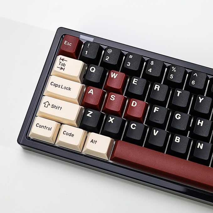 Rome PBT Double Shot Custom Keycap Set,174 Keys Black Gaming Key Caps Keycaps 60 Percent Cherry Profile Keycaps for 61/64/68/84/87/100/104/108 Mechanical Keyboard