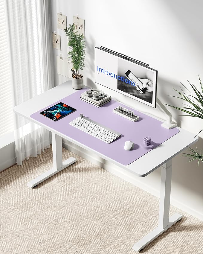 YSAGi Leather Desk Protector, Office Mat, Large Mouse Mat, Non-Slip PU Leather Blotter, Laptop Desk Mat, Waterproof Writing Pad for Office and Home(Light Purple, 40" x 24")