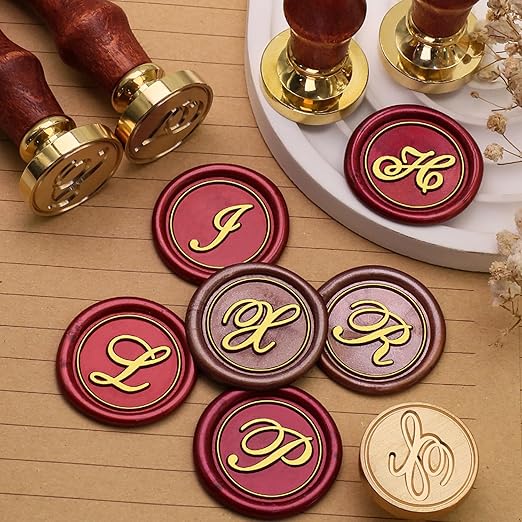 Letter K Wax Seal Kits, 200pcs Assorted Sealing Beads and 2pcs Initial Alphabet K Wax Seal Stamp for Wedding Invitations Gift Wraps Envelopes and Christmas Cards (Alphabet K Kit)