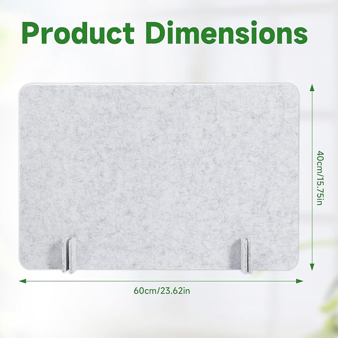 Desk Privacy Panel Acoustic Divider Panel Portable Desk Partition Desk Divider Noise Visual Isolate Table Divider for Student Study Office Library (Gray-6, 15.75" x 23.6")