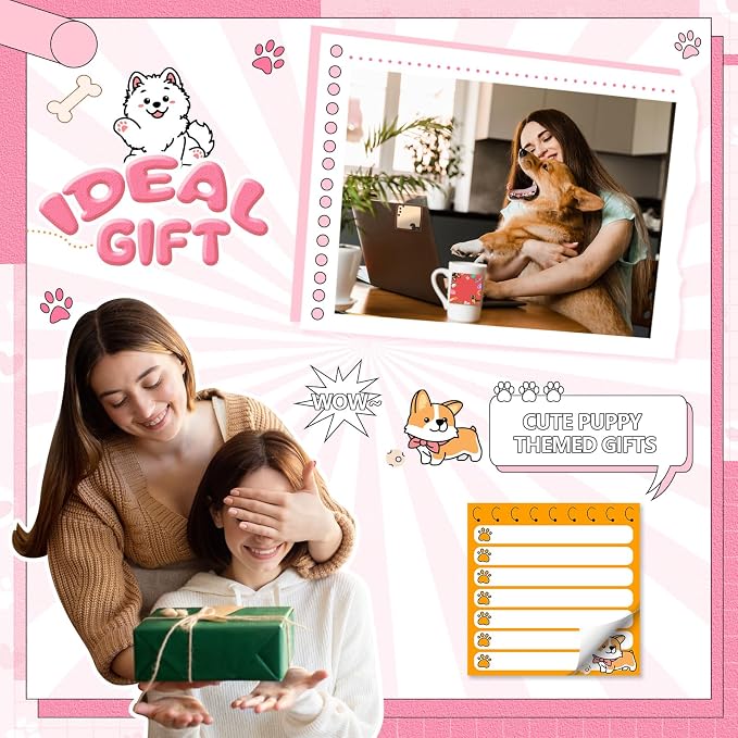 9 Pads Cute Sticky Notes Cartoon Self Stick Notepads 3x3 Inches Notes Adhesive Memo Pad Office Decor Gifts for Students School Teacher Office Meeting(Dog)