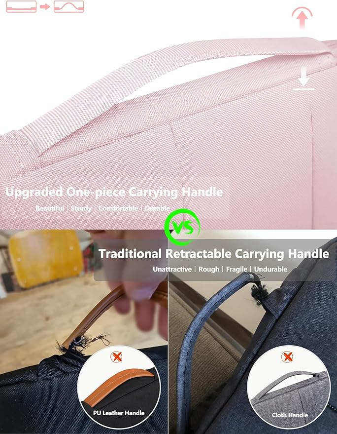 HYZUO 15-16 Inch Laptop Sleeve Bag for MacBook Pro 16 M5/M4/M3/M2/M1 Pro/Max A3428 A3429 2026-2019, 15" Surface Book, NoteBook Case for 15" 15.6" HP Dell Lenovo Asus Acer Samsung, Pale Pink