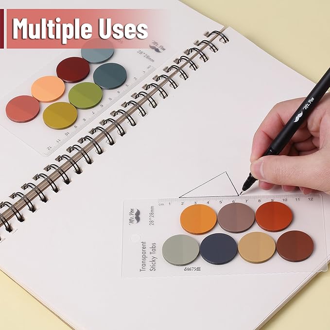 Mr. Pen- Transparent Sticky Note Set, 560Sheets, Colorful, Round Transparent Sticky Notes Set, Stocky Notes for Bible Journaling
