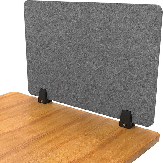 ReFocus Raw Clamp-On Acoustic Desk Divider, Noise-Reducing PET Privacy Panel for Offices, Sound-Dampening Desk Partition for Focused Work, Easy Installation Workspace Divider (24" × 16", Castle Gray)