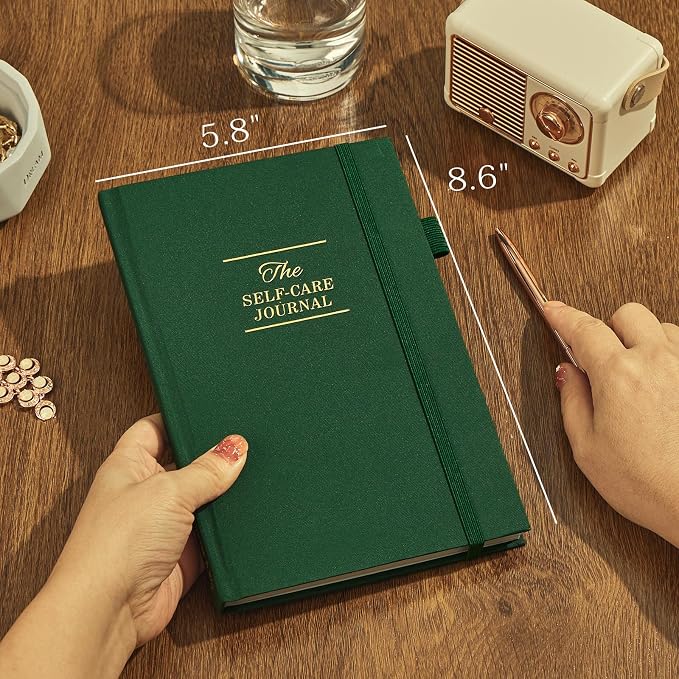 5 MINUTES A DAY Self-Care Journal, Wellness & Daily Reflection Notebook – Mental Health & Anxiety Journal for Women & Men – Self Care Planner, ADHD Planner with Mood Tracker – A5 Size (Dark Green)