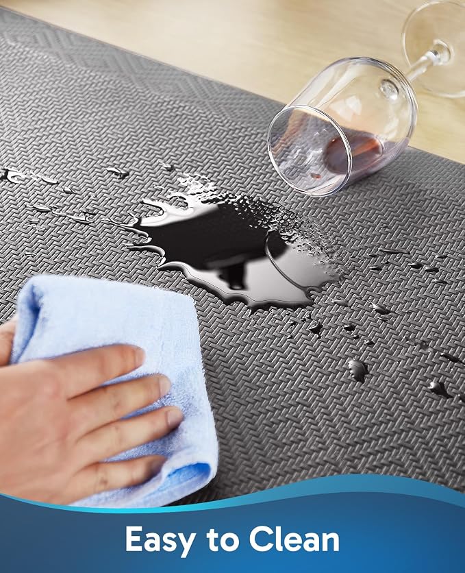 Ophanie Kitchen Mats for Floor,3/4 inch Thick,20x39 Anti Fatigue Cushioned Mat with 99+ Pairs of Anti-Slip Bottom Ridges,Kitchen Rugs,Waterproof,Comfort Ergonomic Standing Mat for Office,Home,Sink