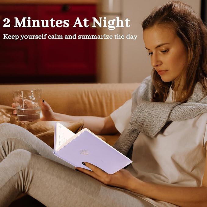 Yoment Gratitude Journal for Women Self Care Journal for More Happiness with Prompts for Mindfulness, Mental Health, Productivity & Self Care, 5 Minute Reflection for Positivity and Gratitude, Purple
