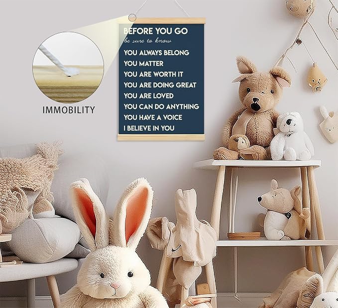 Mental Health Positive Affirmations Inspirational Wall Art Decor, Therapist Nurse Office Signs Wall Art Decor For Office Kids Teen Girls Room Bedroom Playroom Wall Decor Wood Posters Framed（navy）