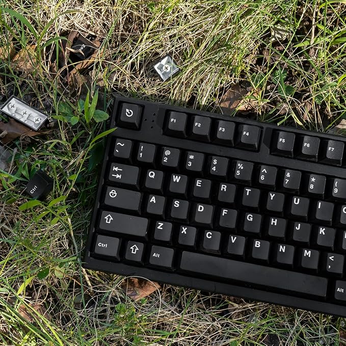 Black WOB Keycaps Doubleshot Cherry Profile 121 Keys Custom Minimalist Keycaps Set for 60% 65% 70% 75% 100% Cherry MX Gateron Kailh Switches Mechanical Keyboards