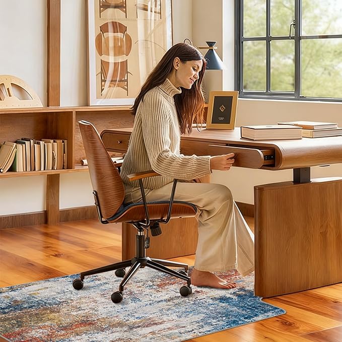 Office Chair Mat for Hardwood Floor & Tile Floor,48"X 60" Heavy Duty Desk Chair Mat for Hard Floors, Under Desk Rug for Rolling Computer Chair,Anti Slip,Low Pile Carpet Protector-Convex Multii