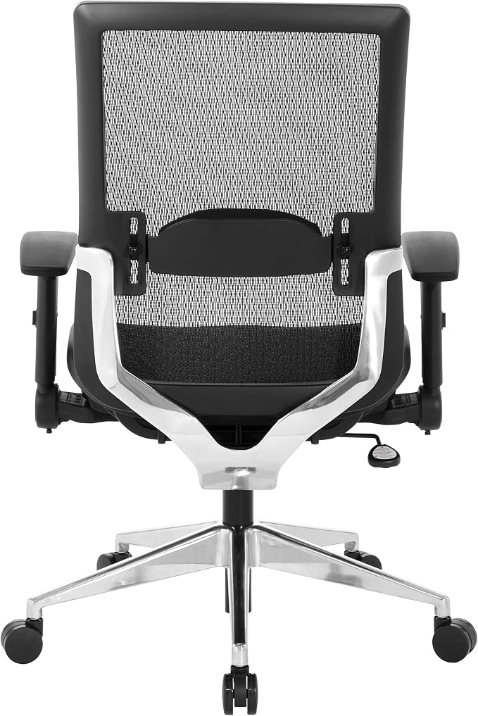 Space Seating 867A Series Adjustable Manager's Office Chair with Breathable Matrix Back and Padded Flip Arms, Black
