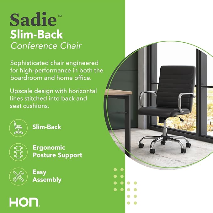 HON Sadie Executive Ergonomic Office Chair, Desk Chair Comfy, Black