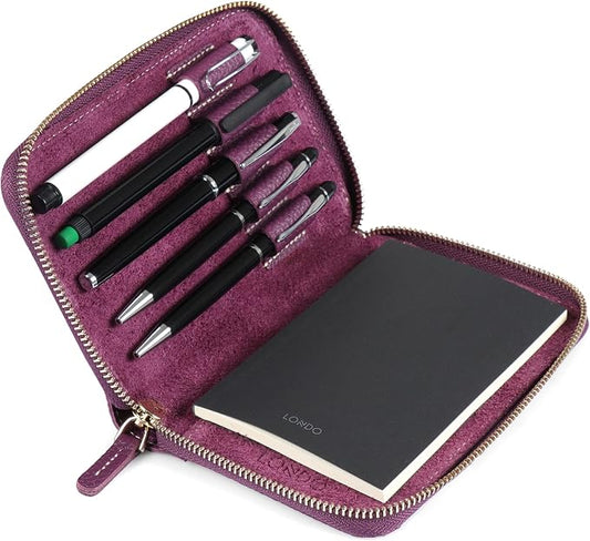 Londo Genuine Leather Padfolio – Portfolio Folder with Pencil Holder, Notepad & Zipper Closure for Business, Office & Travel