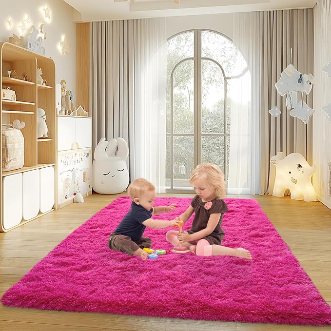 Mugorn Small Soft Shag Rugs for Bedroom, 4x6 Fluffy Area Rugs for Living Room