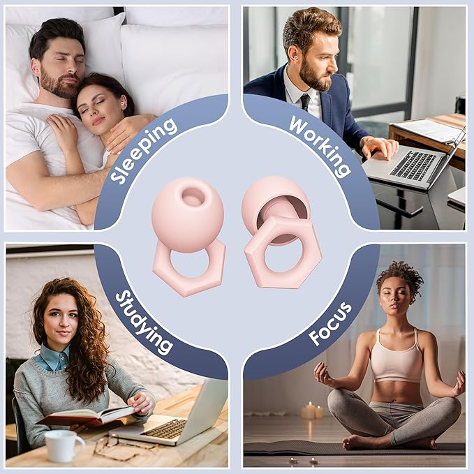 Ear Plugs for Sleeping Noise Cancelling,30-35dB NRR Silicone Earplugs with 5 Ear Tips in S/M/L,Ear Plugs for Noise Reduction for Sleep,Hearing Protection,Noise Sensitivity