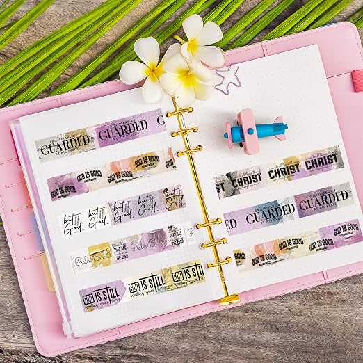 24 Rolls Back to School Christian Washi Tape Gifts Bulk Graduation VBS Religious Scripture Purple Bible Verse Washi Tape for Bible Journaling Crafting Students BibleStudy Stationery