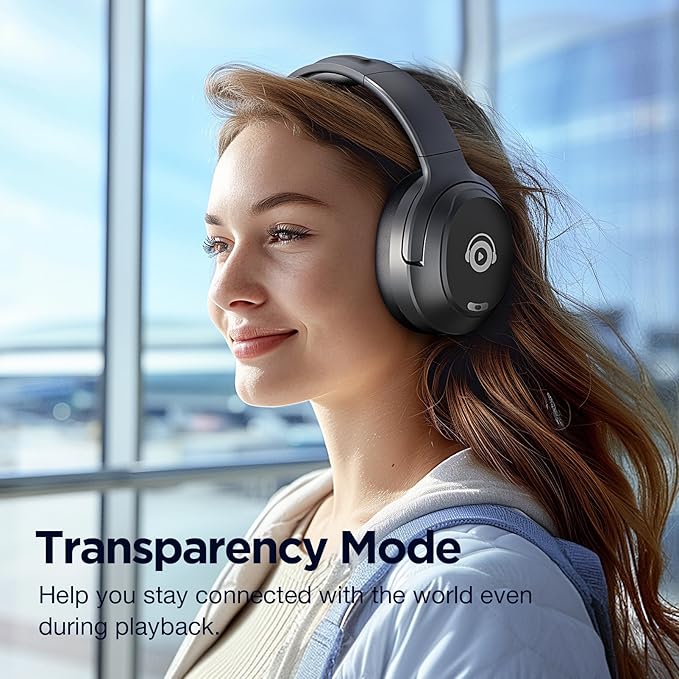Upgrade Pro‑Level Hybrid Active Noise Cancelling Headphones with HD Sound, Wireless Bluetooth Headphones Over The Ear Unequaled Comfort, Vivid Deep Bass, for Home Office Travel Birthday Gift Pcs