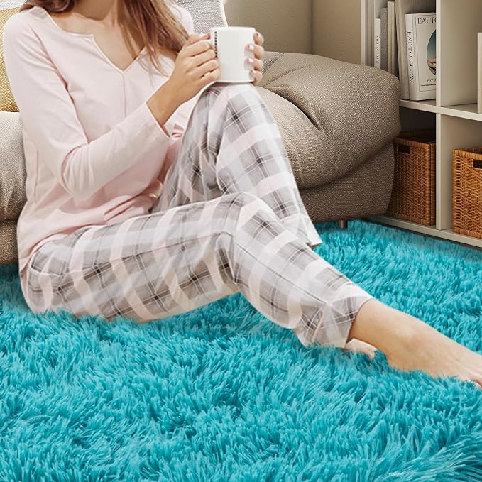 Mugorn Small Soft Shag Rugs for Bedroom, 4x6 Fluffy Area Rugs for Living Room