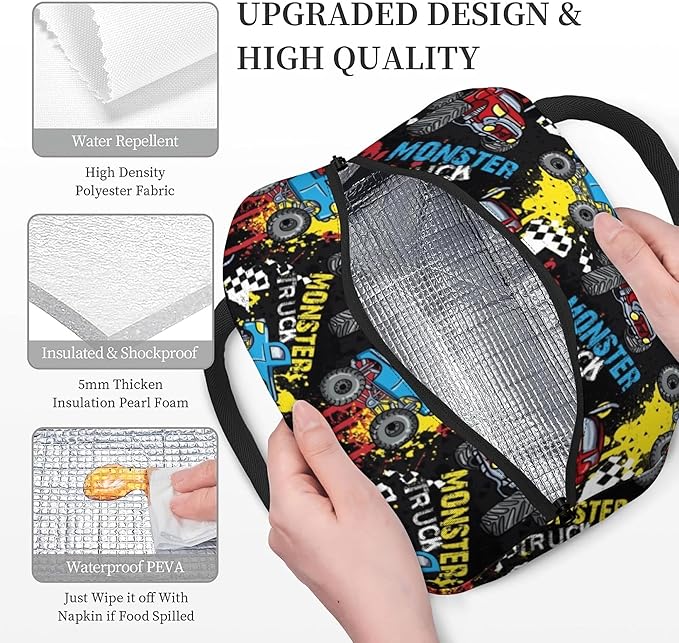 Personalized Cars Toddler Backpack with Name Custom Kids School Backpack for Boys Back to School Supplies Customized Name Schoolbag Bookbag and Water Bottle Cup&Pencil Pouch for Preschool Elementary