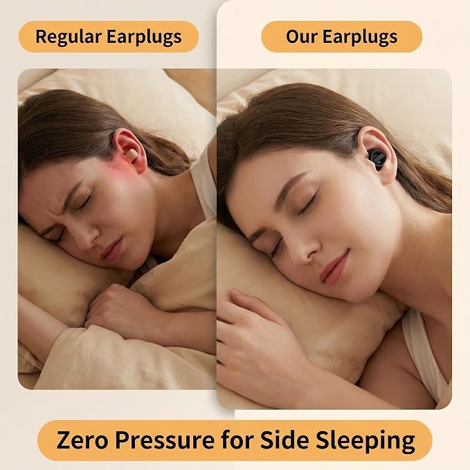 Ear Plugs for Noise Reduction – Reusable Silicone Earplugs with Filter Technology for Sleeping, Travel, Focus, Concerts & Motorcycling Ear Plug +8Tip (Black-Black)