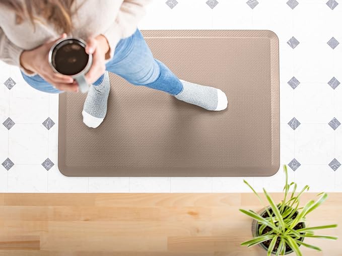 WeatherTech ComfortMat, 24 by 36 Inches Anti-Fatigue Comfort Mat, Carbon Fiber Pattern, Tan