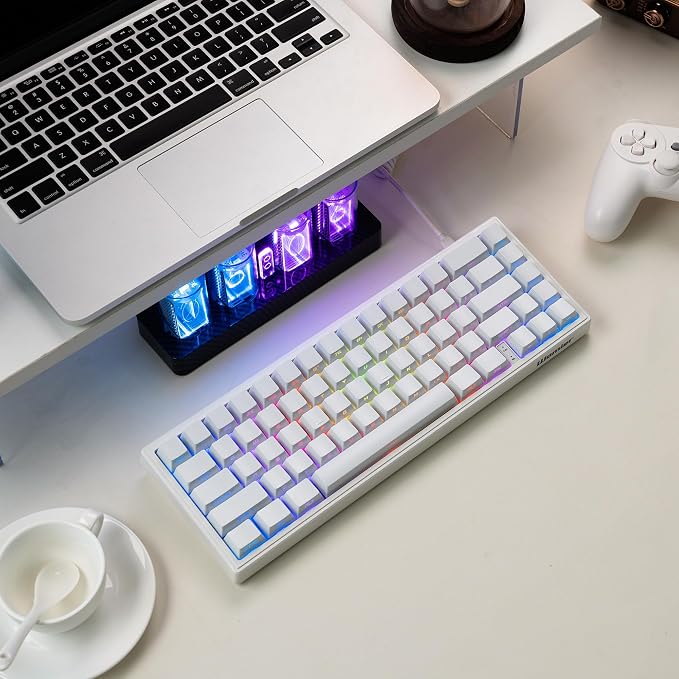 dagaladoo White keycap Set,Shine Through keycaps 60 75 Percent, Japanese Style PBT Key caps,Double Shot Custom keycaps,OEM Profile Keyboard caps for Mechanical Keyboards