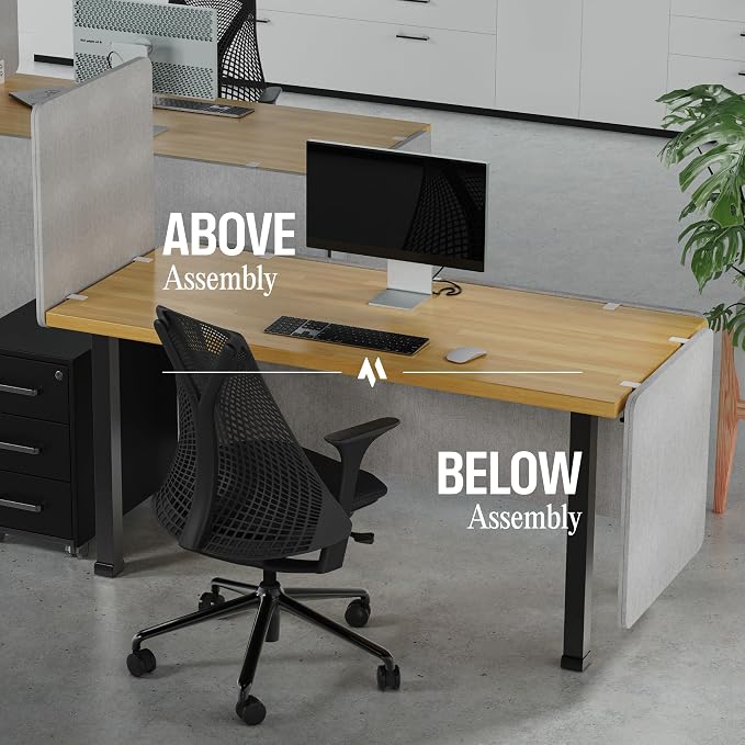 Universal Desk Privacy Panel – Heavy-Duty Desk Divider & Office Partition - Privacy Screen for Workspaces & Cubicles (2-Pack, 24" x 24")