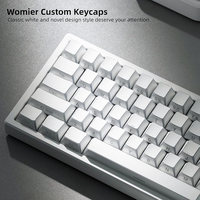 Womier PBT Shine Through Keycaps Manga White, OEM Profile Side Printed Custom Key caps 60 65 75 100 Percent Keyboard Keycap Set Suitable for MX Switches Mechanical Keyboard