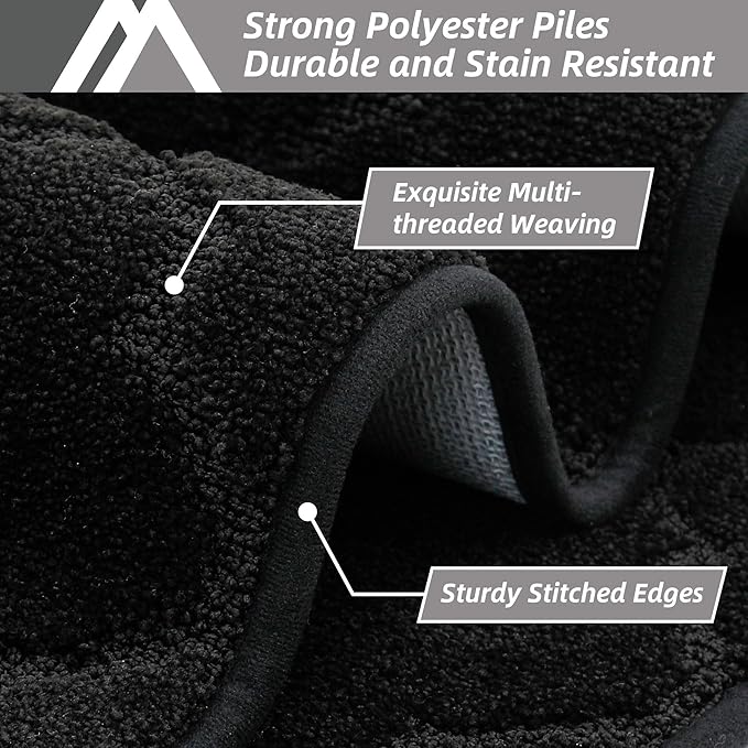 COSY HOMEER Kitchen Rugs Washable Non Slip Kitchen Mats for Floor Absorbent Kitchen Carpet 20" x 32" Soft Rugs for Kitchen,Sink Mat,Entrance,Area Rugs,Black
