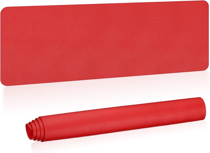 Patikil Desk Mat, 55x17 inches Non-Slip Waterproof PU Leather Desktop Protector, Dark Red