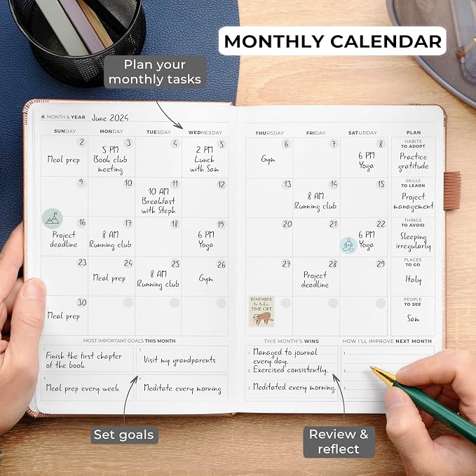 Clever Fox Self Mastery Journal – Guided Daily Reflection & Self Improvement Journal with Prompts – Journaling Notebook for Women & Men (Rose Gold)