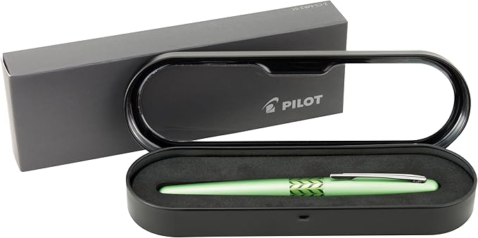 PILOT MR Retro Pop Collection Fountain Pen in Gift Box, Green Barrel with Marble Accent, Medium Point Stainless Steel Nib, Refillable Black Ink (91441)