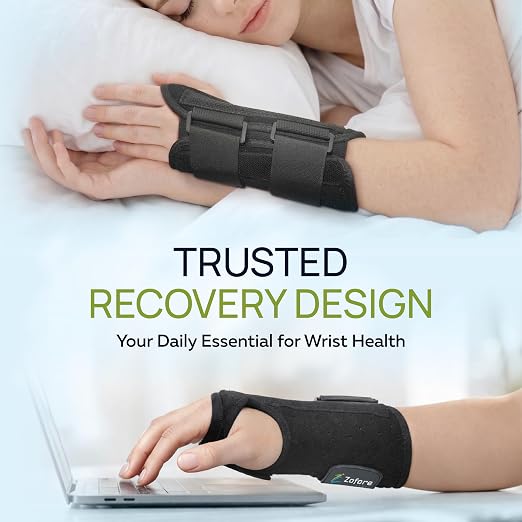 Carpal Tunnel Wrist Brace Support with 2 Straps and Metal Splint Stabilizer - Helps Relieve Tendinitis Arthritis Carpal Tunnel Pain - Reduces Recovery Time for Men Women - Right (L/XL)