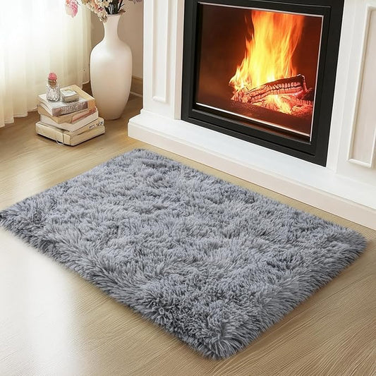 Mugorn Small Soft Shag Rugs for Bedroom, 2x3 Fluffy Area Rugs for Living Room