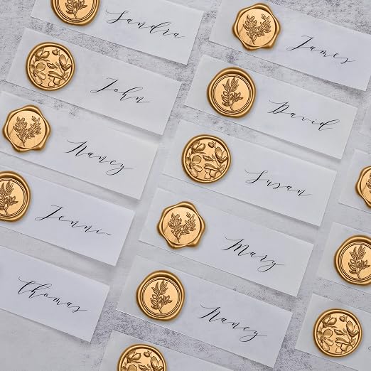 UNIQOOO Wax Seal Stickers - (3 Designs in 1 Pack) Wedding Invitation Envelope Seal Stickers, 60 Pcs Self-Adhesive Stickers, Perfect for Invitation, Christmas, Gift Wrapping (Anti Gold)