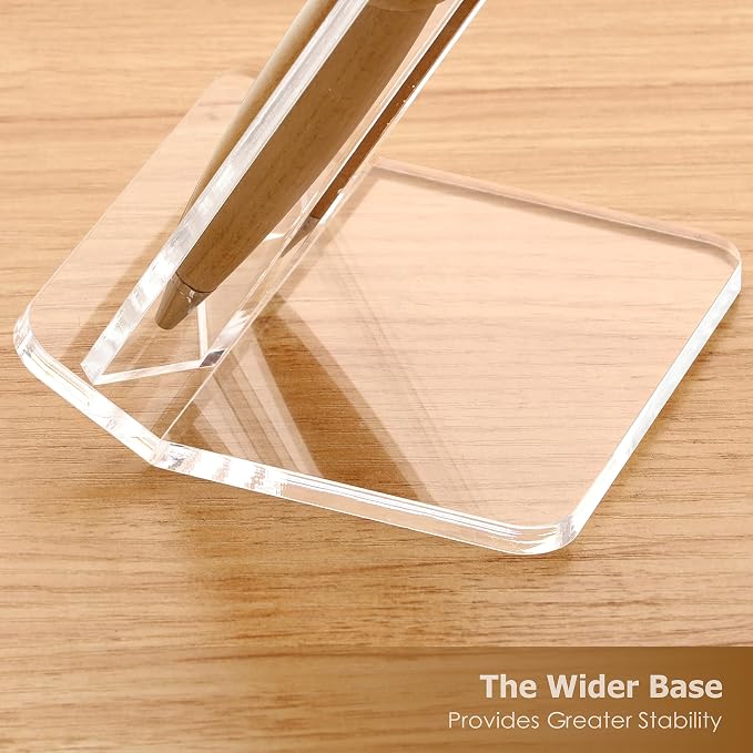SANRUI Acrylic Pen Display Stand Holder, Clear Fountain Pen Pencil Makeup Brush Rack, Ballpoint Pen Showcase, Paintbrush Drying Organizer Desk for Home School Office or Store Use, Holds 2 Pens