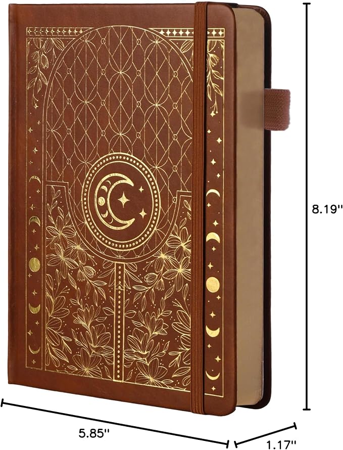 TIEFOSSI Dotted Journal Notebook, 160gsm 190 Numbered Thick Paper, A5 Hardcover Dotted Grid Diary for Women Men Work Writing, Journaling, Drawing, 5.8 x 8.3 in