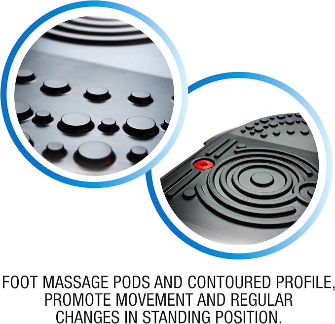 System 2000M Lite Ergonomic Anti-Fatigue Floor Comfort Mat, Non-Slip Base for Standing Desks, 16" x 24" Black for Home, Office, Kitchen & Gaming Use