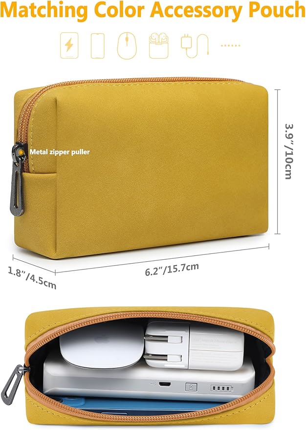 HYZUO 13.3-14 Inch Laptop Sleeve Case with Stand Feature for MacBook Pro 14 M5/M4/M3/M2/M1 2026-2021, MacBook Pro/Air 13.3, 13.5" 13.8" Surface Laptop, HP Spectre X360 13/14, Olive Yellow