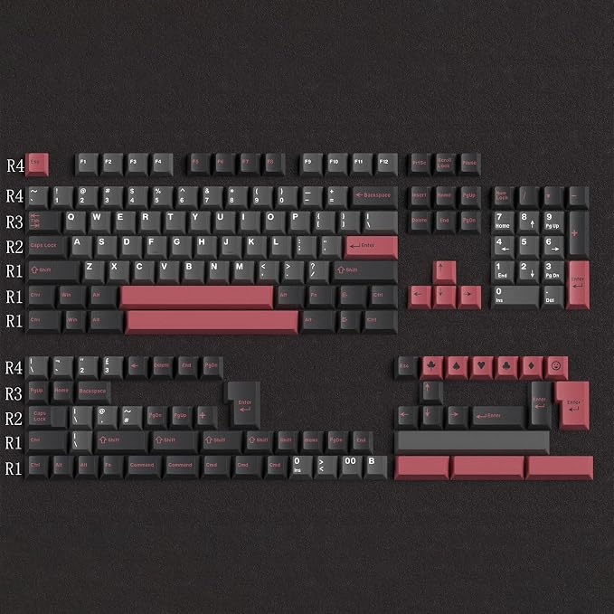 Hyekit Keycaps 172 Keys Custom Keycaps Double Shot ABS Keycap Set 6.25u 7u Cherry Profile for Cherry Gateron MX Switches Mechanical Keyboard (Evil Dolch)