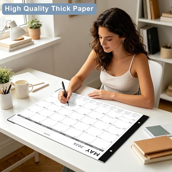 Desk Calendar 2026-2027, KOPEESY 22" x 17" Large Desk Calendar, 18 Mouths From March 2026 to August 2027, Desktop Calendar with Notes and Thick Paper for Home, Office and School