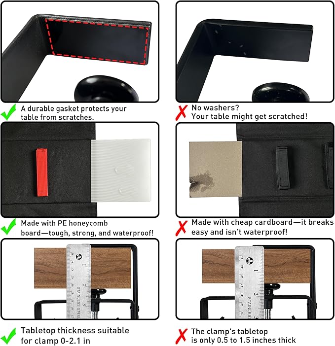 No Drill Under Desk Cable Management Tray, 28" Desk Cable Organizer | Premium Oxford Fabric Cable Management, Clamp Screw Desk Cable Management, Large Capacity Table Cable Organizer for Office