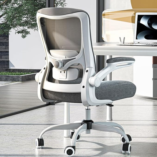 Ergonomic Office Chair for Long Hours, Adjustable Padded Lumbar Support for Lower Back Relief, 330 lb Capacity, Comfortable Computer Desk Chair for Home Office, Work & Study