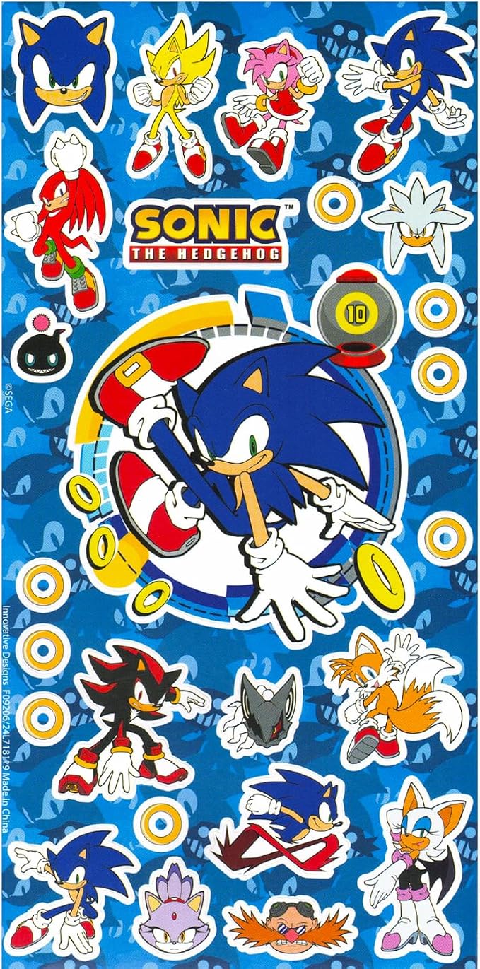 Sonic School Supplies Kids - 14 Pc Bundle with Folders, Notebook, Stickers, More Featuring Shadow Tails Knuckles | Sonic the Hedgehog Back to School Supplies
