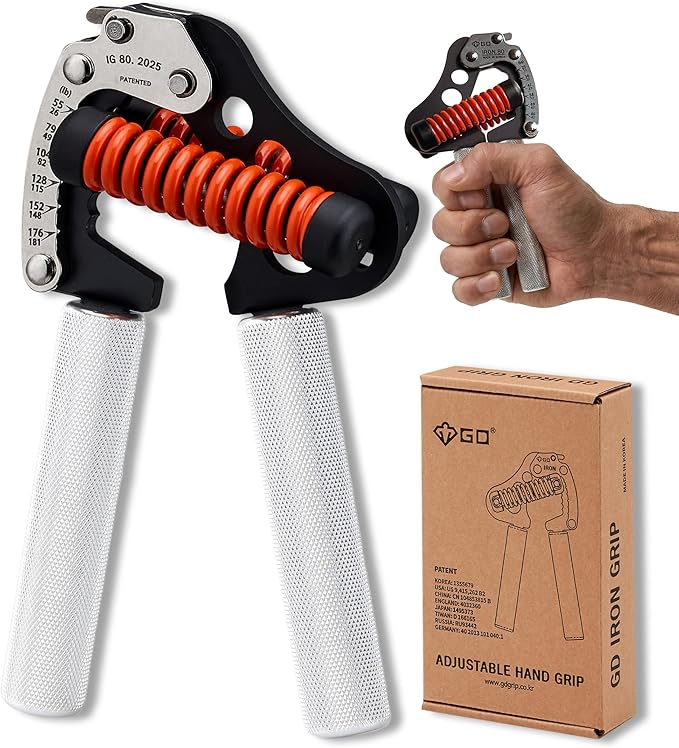 GD IRON GRIP Grip Strength Trainer Adjustable Hand Gripper Strengthener Hand Grip Exerciser Wrist Strengtheners Silent & Durable – Forearm, Finger & Hand Strength Training for Athletes, Climbers & Rehabilitation