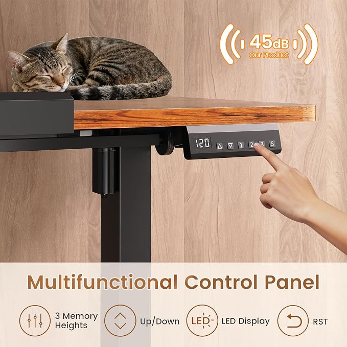 SEDETA 31.5 Inches Electric Standing Desk, 180° Tiltable Mobile Rising | Computer Desk Height Adjustable with Wheels for Drawing/Writing/Gaming/Study/Home Office/Small Space, Rustic Brown