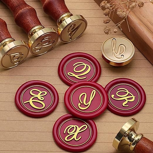 Wax Seal Kits, 200pcs Assorted Beads and 2pcs Initial Alphabet O Wax Seal Stamp for Wedding Invitations Gift Wraps Envelopes and Christmas Cards (Alphabet O Kit)