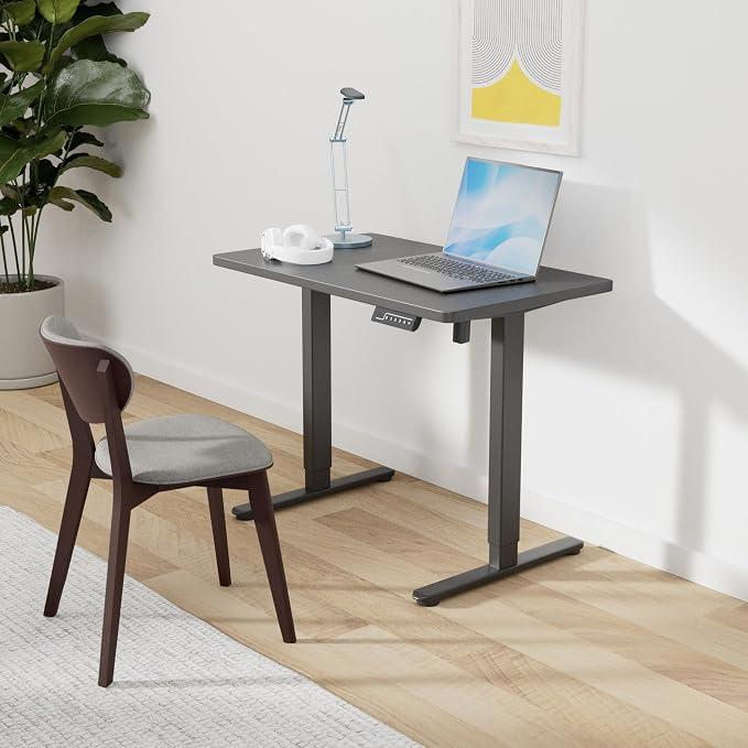 JOY worker 35" Small Electric Sit Stand Desk, Whole Piece Height Adjustable | 35" x 20" Black Narrow Stand Up Desk with Memory Controller, 36 Inch Compact Computer Workstation for Home Office Walking Pad