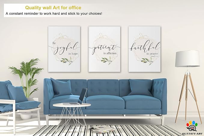 Office Wall Art-3 Panel Motivational Wall Art, Inspirational Quotes Canvas Art for Home Office Wall Decor,Positive Quote Wall Decor, Entrepreneur Words Poster Frame for Company Wall Decor 20”x30”x3Pcs
